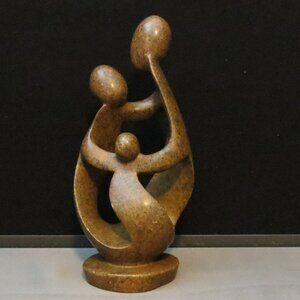 Family Circle Abstract African Stone Sculpture Statute 10.5 inch